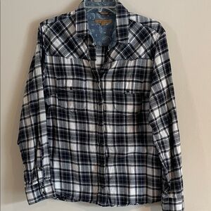JACHS Girlfriend Black and White Plaid Shirt